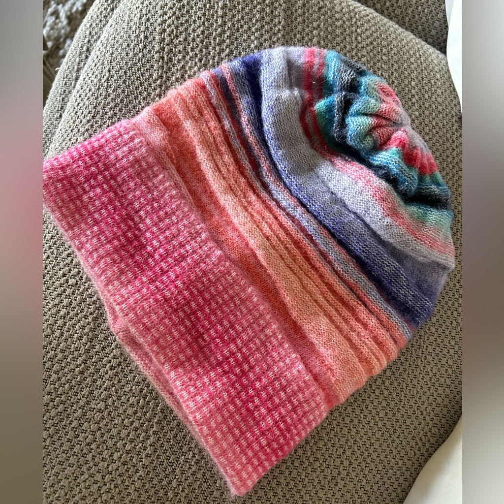Missoni Pink Striped Crochet-Knit Mohair Knit Beanie - Nwot